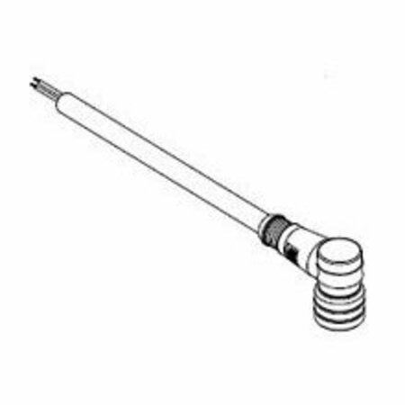 WOODHEAD Micro-Change (M12) Single-Ended Cordset, 4 Pole, Female (90 Degree) To Pigtail 804001E03M100